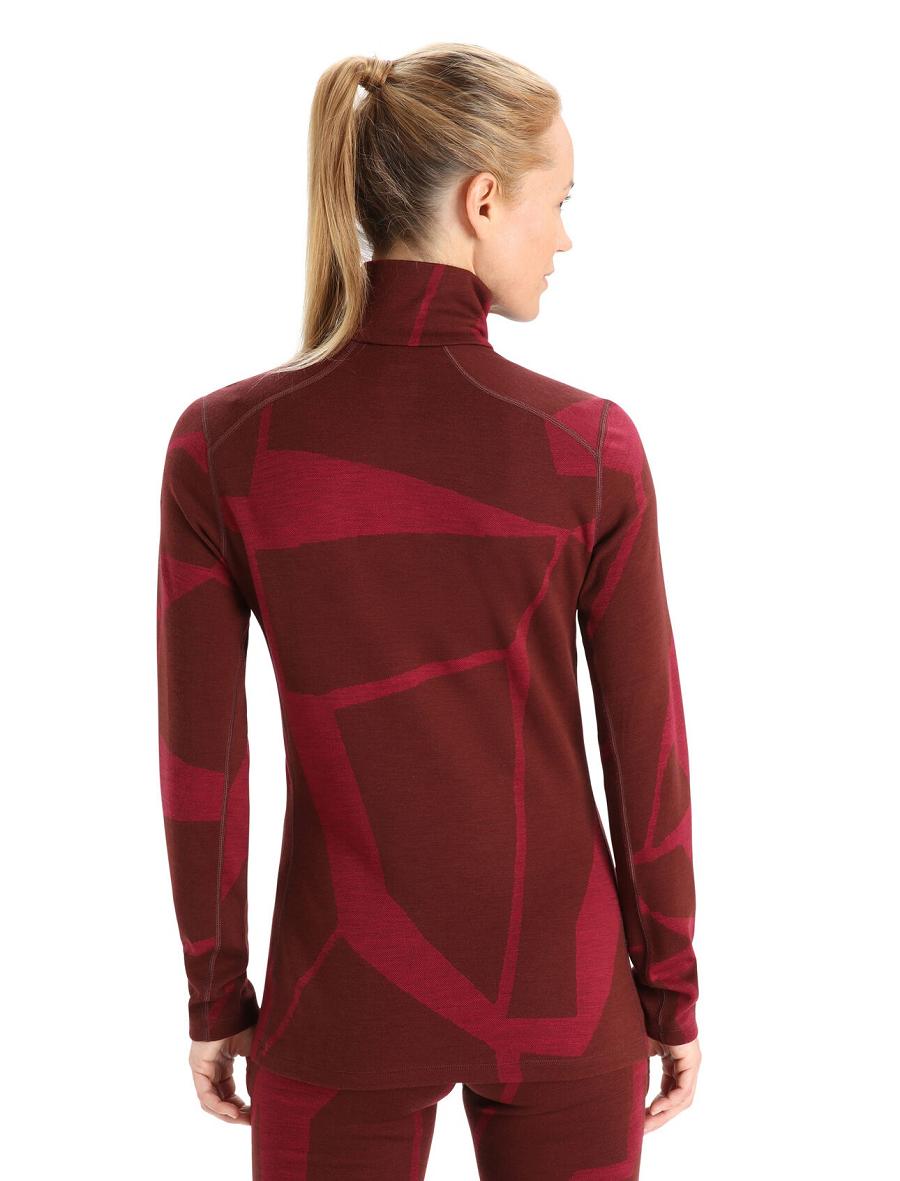 Icebreaker Merino 250 Vertex Long Sleeve Half Zip Thermal Top Fractured Landscapes Naisten Base Layers Pinkki | FI 1860AHKP